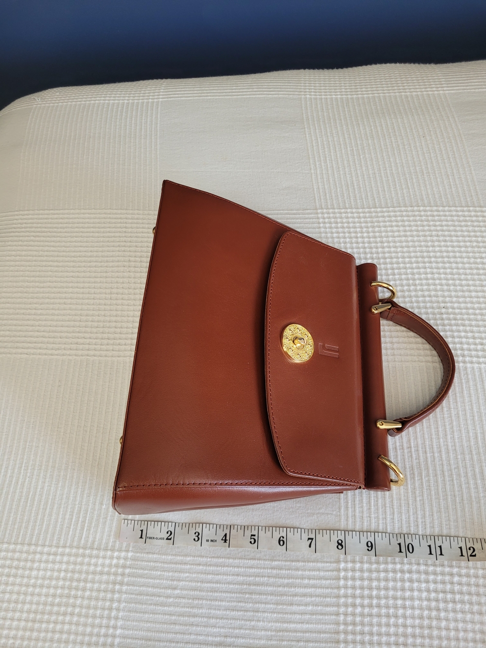 🍂 Jafferjees Vintage Brown Leather Top-Handle Handbag - EUC - Picture 13 of 16
